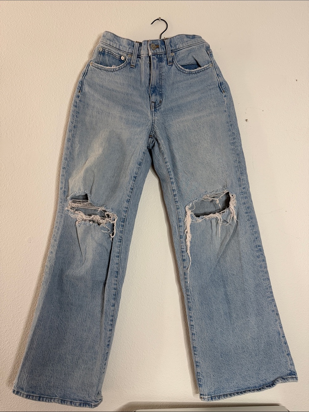 Madewell The Superwide-Leg Jeans in Light Blue Distressed 26P - Picture 2 of 10